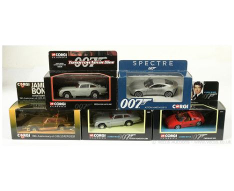 Corgi "James Bond" group to include (1/43rd scale) 92978 Ferrari 355 "Goldeneye"; CC08001 Aston Martin DB10 "Spectre"; 3 x (1