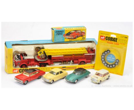 Corgi group to include 1143 American La France Aerial Rescue Truck - red including hubs, chrome platforms, yellow ladders; 26