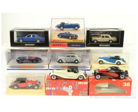 Minichamps (1/43rd scale) Bentley Arnage - blue; Mercedes 200 Saloon - beige - both are Mint in Near Mint to Mint rigid persp