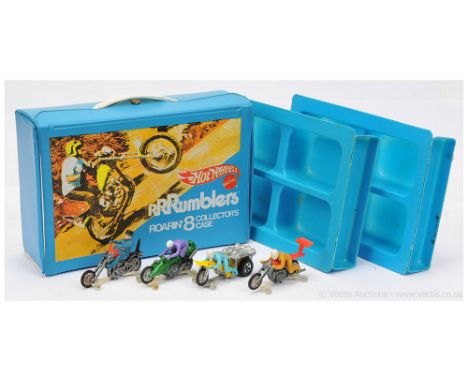 Hot Wheels (Mattel) Rrrumblers Roarin 8 Collectors Case - includes 4 x Rrrumblers to include Roamin Candle; High Tailer; Stra