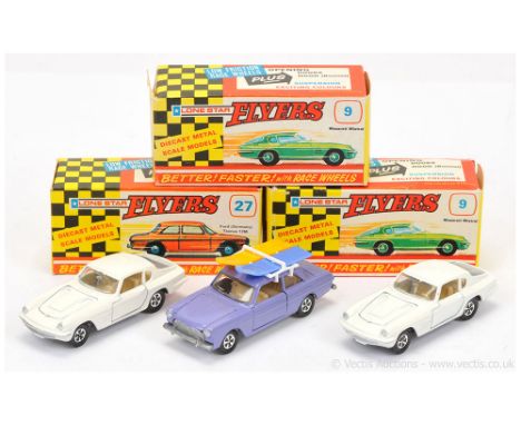 Lone Star Flyers 9 Maserati Mistral a pair - both finished in off white, light beige interior, narrow wheels and 27 Ford Taun