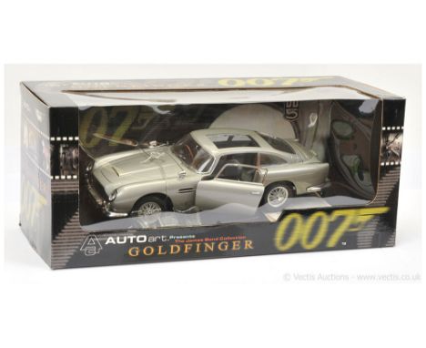 Autoart (1/18th scale) "James Bond" Aston Martin DB5 taken from the film "Goldfinger" - grey/silver, chrome trim with opening