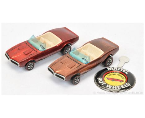 Hot Wheels (Mattel) Redline 6212 Custom Firebird - metallic brown and another but metallic red - conditions are generally Goo