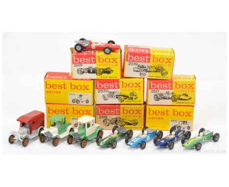 Best Box Series a group to include 2509 BRM Racing Car - blue, racing number 8; 2519 Cooper Maserati Racing Car - mid-blue, r