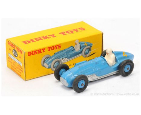 Dinky 230 (23k) Talbot Lago Racing Car - mid-blue including ridged hubs with black treaded tyres, silver trim, figure drive, 