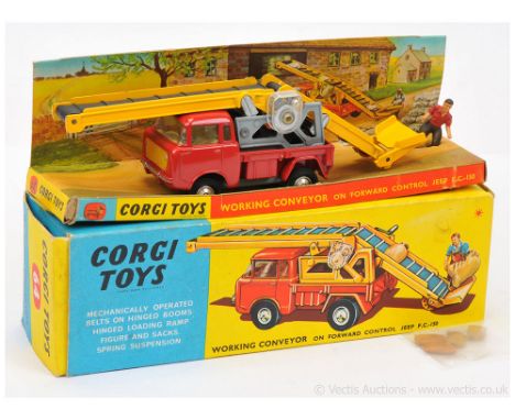 Corgi 64 Working Conveyor on Forward Control Jeep FC-150 - red, grey, lemon interior, yellow including front grille, black ru