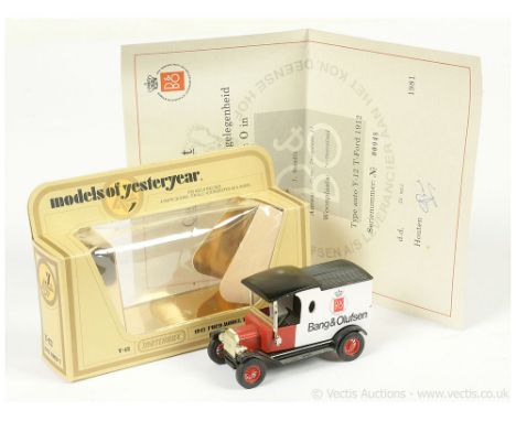 Matchbox Models of Yesteryear (Code 2) Y12 Ford Model T Van "Bang &amp; Olufsen" - white, red including 12-spoke wheels, blac