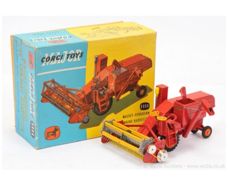 Corgi 1111 Massey Ferguson 780 Combine Harvester - red body, orange plastic hubs, yellow metal tynes, dark yellow plastic ste