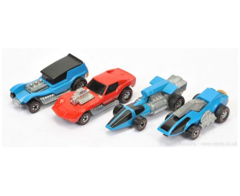Hot Wheels (Mattel) Redline Revvers a group of 4 - to include Haulin Horses - plus others - conditions appear to be generally