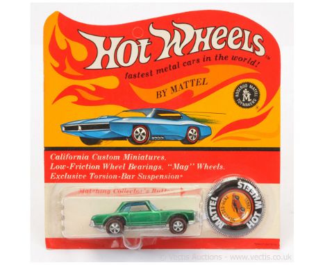 Hot Wheels (Mattel) Redline 6275 Mercedes 280 SL - metallic green with tinplate button / badge - overall condition is general