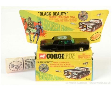 Corgi 268 "The Green Hornet" Black Beauty - finished in black, green tinted windows, spun hubs - Excellent a lovely bright ex