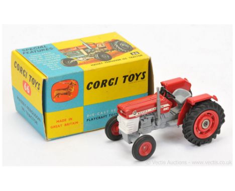 Corgi 66 Massey Ferguson 165 Tractor - grey, white, red including hubs, black steering wheel - Excellent (couple of small chi