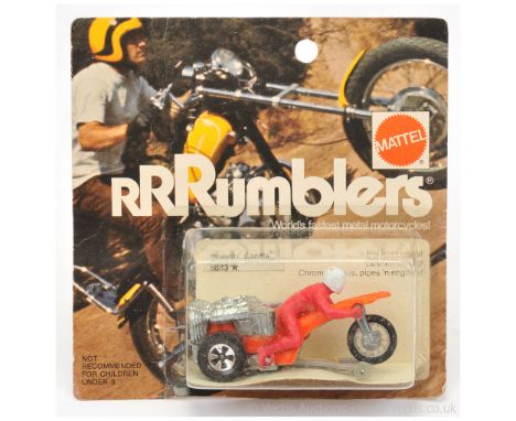 Hot Wheels (Mattel) Rrrumblers 5883 Roamin Candle - orange plastics, pinkish-red rider and boots, white helmet and racing num