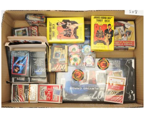 "James Bond" group to include "Live &amp; Let Die" Tarot Card Set original and re-issue packs; Casino Chips; plus various pla