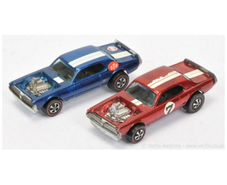 Hot Wheels (Mattel) Redline 6405 Nitty Gritty Kitty - blue body, white stripes, racing number 9 on one side door only, with s