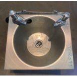 1 x Stainless Steel Wall Mounted Hand Wash Basin With Mixer Tap