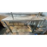1 x Stainless Steel Prep Table, With Upstand and Undershelf - Approx 130 x 53 x 92Cm - Ref: FGN047 -
