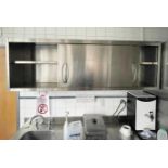 1 x Stainless Steel Wall Mounted Storage Cabinet With Sliding Doors - 180cm Width