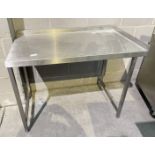 1 x Stainless Steel Commercial Prep Table With Corner Upstand - Dimensions: W118x70x87cm - Ref: