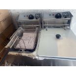 1 x HARRISON CARR Twin 2-Basket Countertop Electric Chips Fryer (HC-82) - 240v Single Phase -