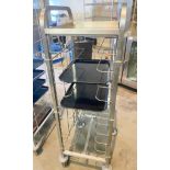 1 x Canteen Food Tray Collection Upright Trolley - 12 Tray Capacity Plus Top Shelf