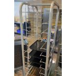 1 x Canteen Food Tray Collection Upright Trolley - 12 Tray Capacity