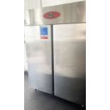 1 x Commercial Double Door Upright Freezer With Stainless Steel Exterior - By Zoppas / Electrolux