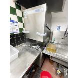 1 x Winterhalter PT-M Passthrough Dishwasher With Inlet and Outlet Table With Wash Basin and Spray