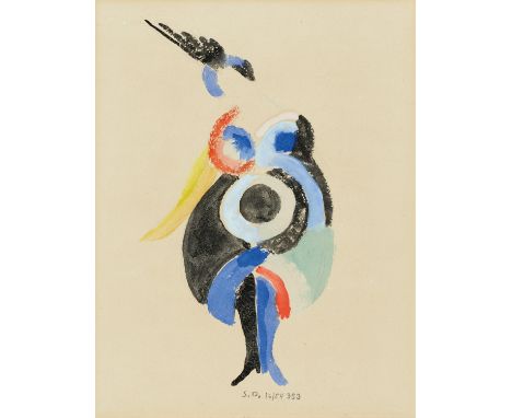 DELAUNAY-TERK, SONIA1885 Odessa - 1979 ParisTitel: Ohne Titel. Datierung: 1916/54. Technik: Gouache auf Velin. Maße: 23 x 19c