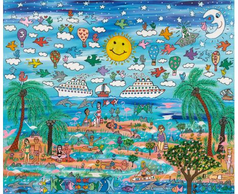 RIZZI, JAMESNew York 1950 - 2011Titel: "Let's Take a Trip to the Tropics". Datierung: 2009. Technik: Acryl auf Leinwand. Maße