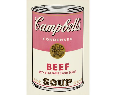 WARHOL, ANDY1928 Pittsburgh, PA/USA - 1987 New YorkTitel: Campbell's Soup I (Beef). Datierung: 1968. Technik: Farbserigrafie 