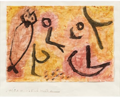 KLEE, PAUL1879 Münchenbuchsee - 1940 Muralto/ TessinTitel: "Die Eule wusste es". Datierung: 1940. Technik: Kleisterfarben auf