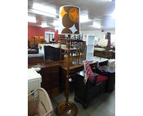 An oak standard lamp 