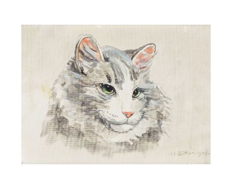 BÖKLEN, HILDE (1897-1987) "Benno" 1975 Öl auf Platte, sig. und dat., Verso: handgeschriebener Titel, HxB: 20/25 cm., Alterssp