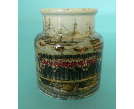 Landing of the British Army (73) (prattware, pot lid, potlid) 