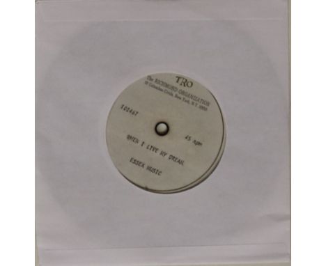 DAVID BOWIE - WHEN I LIVE MY DREAM - 7" ACETATE - Astonishingly we have another incredibly early David Bowie single sided 7" 