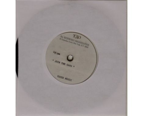 DAVID BOWIE - JOIN THE GANG - 7" ACETATE - Never seen before single sided 7" acetate recording of the early track which would