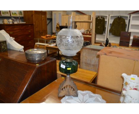 A Victorian oil lamp