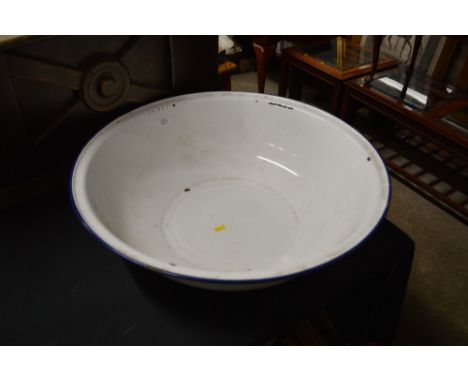 A large enamel bowl