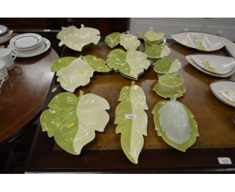 A quantity of Carltonware two tone leaf plates etc. 