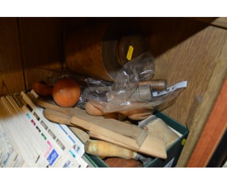A collection of various kitchenalia to include butter pats, butter markers, various tools etc.