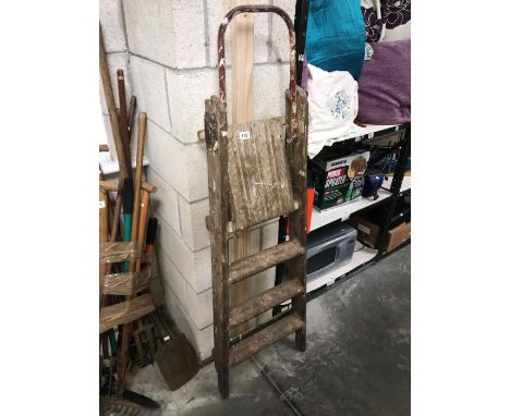 A wooden step ladder