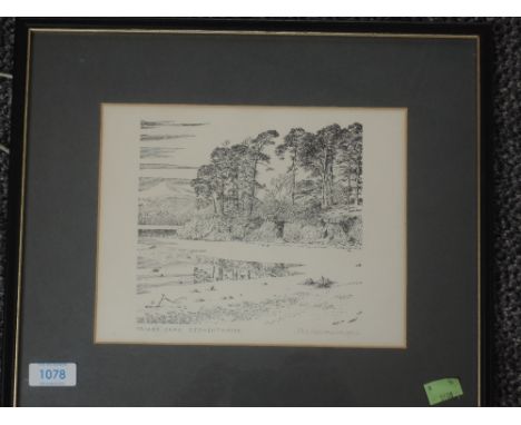 A print, after Alfred Wainwright, Friar's Crag Derwentwater, signed, 18 x 23cm, plus frame and glazed