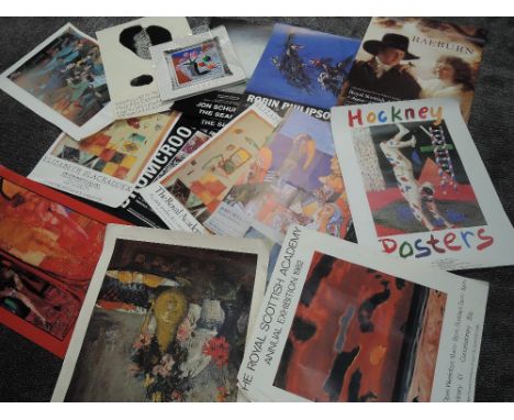 A selection of posters and similar, inc, Hockney poster, poster 1988, and calendar 1987