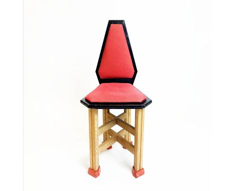 STEPHEN OWEN OIL RIG CHAIR, 93cm H x 42cm x 45cm, one off 1980 production, featured in Simon Yates' 1988 Encyclopedia of chai