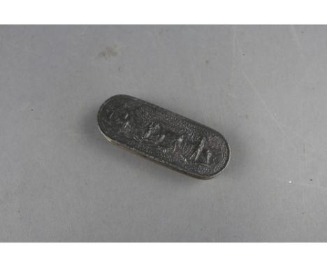 Embossed sterling oval patch box