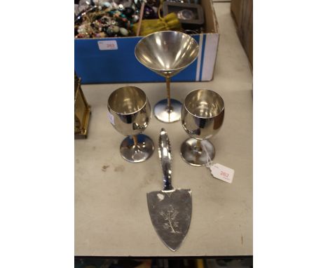 3 Stuart Devlin Goblets & Keswick Cakeslice