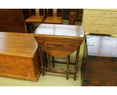 Oak barley twist and gate leg table