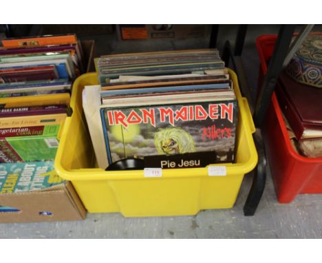 Box of LP's including Rolling Stones, Iron Maiden