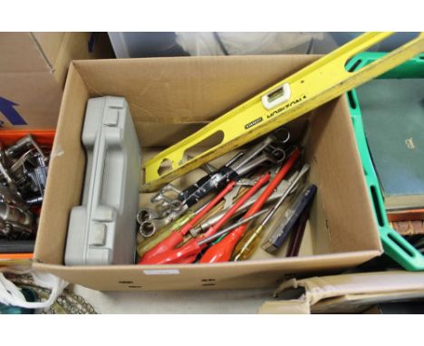 Box of spanners, tools etc